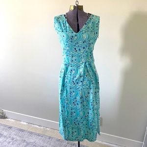 Bettie Page aqua swirl dress size medium